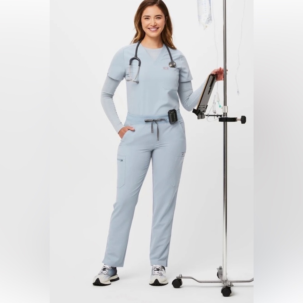 Dusty blue fig scrub pants
